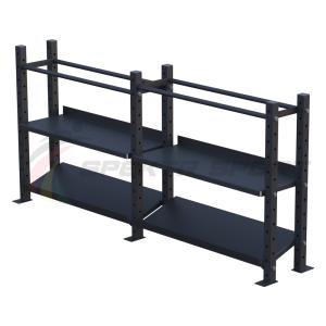 Купить Модульный стеллаж для гантелей, гирь и медболов 2580х430х1200 (2 секции) в Павловске 